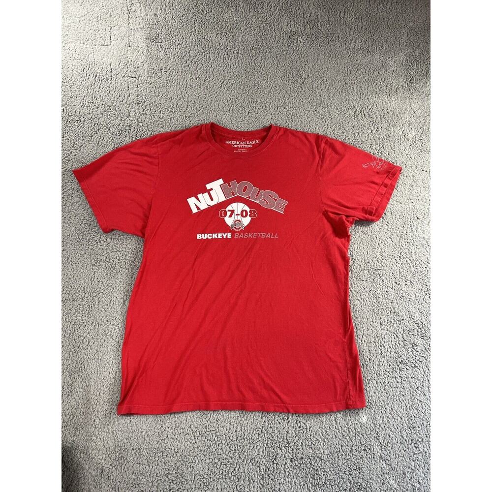 Ohio State Buckeye T Shirt Men 2XL Graphic Basketball Collegiate Athletic Y2K‎